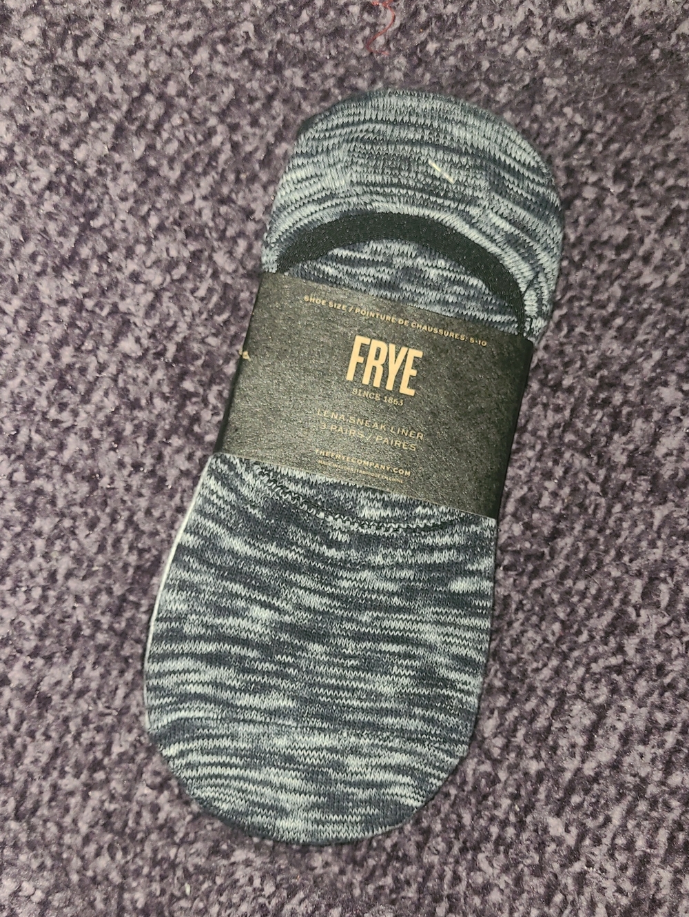 Frye No-Show Socks - Heathered Bla ck & Gray/Black/White